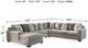 Benchcraft® Ardsley 4-Piece Pewter Left-Arm Facing Sectional and Chaise-1