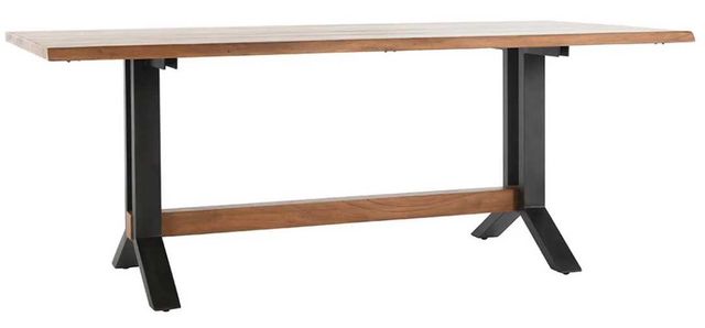 Classic Home Bellamy Amber Brown 78" Dining Table with Black Base-0