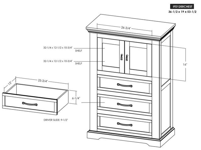 International Furniture Direct Madeira Brown Chest-2
