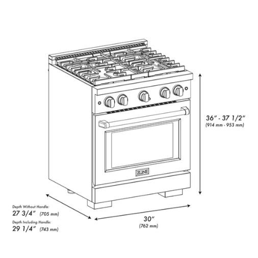 ZLINE Autograph Edition 30" Stainless Steel Pro Style Gas Range with White Matte Door and Polished Gold Accents-2