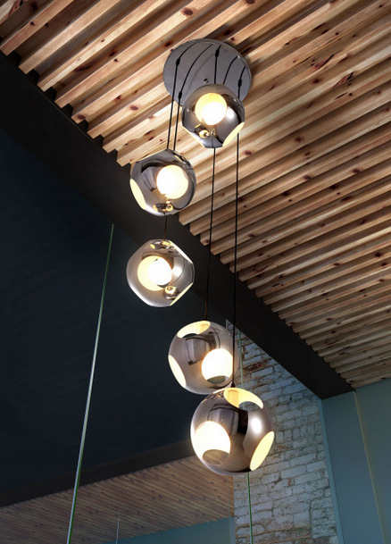 Zuo® Modern Meteor Shower Chrome Ceiling Lamp-2