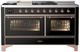 Ilve® Majestic III 60" Glossy Black Pro Style Dual Fuel Liquid Propane Range with French Top and Copper Trim-0