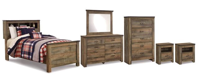 Signature Design by Ashley® Trinell 6-Piece Brown Twin Bookcase Bed Set-0