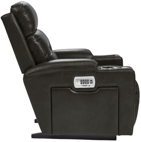 La-Z-Boy® Neo Charcoal Leather Power Rocking Recliner with Headrest and Lumbar-2