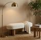 Crestview Collection Willow Brown/Cream Upholstered Accent Bench-1