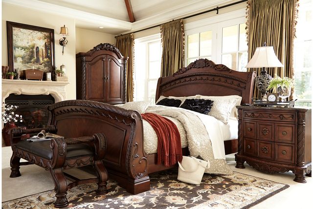 Millennium® By Ashley® North Shore Dark Brown Large Upholstered Bedroom Bench-3
