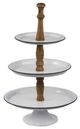 A & B Home Natural Brown/White Three-Tiered Metal Tray-0