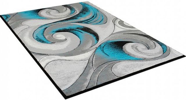 Furniture of America® Niksar Turquoise 5'x7' Area Rug-1