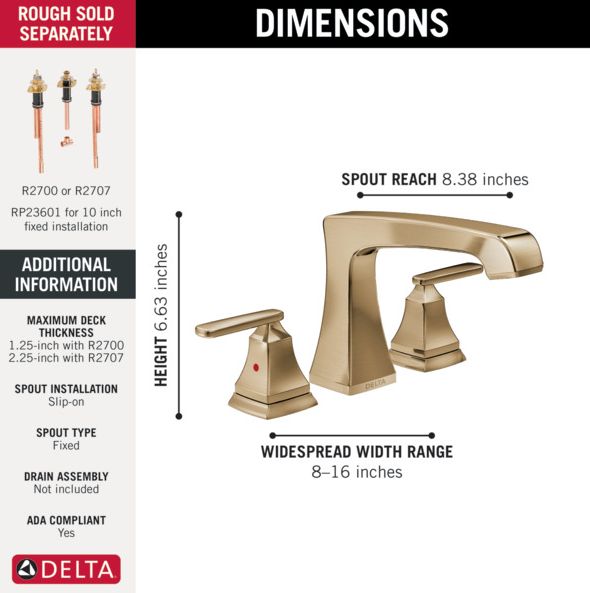 Delta Ashlyn® Roman Champagne Bronze Tub Trim-1