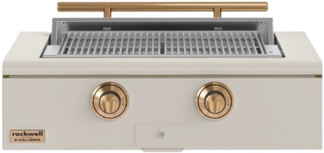 Caliber™ Rockwell 2-Burner Antique White Built-In Natural Gas Grill with Gold Hardware-0
