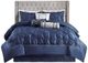 Olliix by Madison Park Laurel 7 Piece Navy King Tufted Comforter Set-0