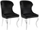 Coaster® Cheyanne 2-Piece Black/Polished Chrome Upholstered Dining Side Chair Set-4