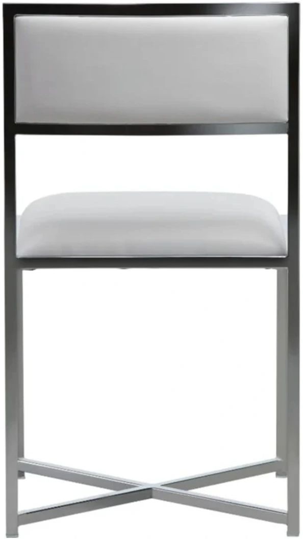 Modus Furniture Amalfi Chrome/White X-Base Dining Side Chair-4