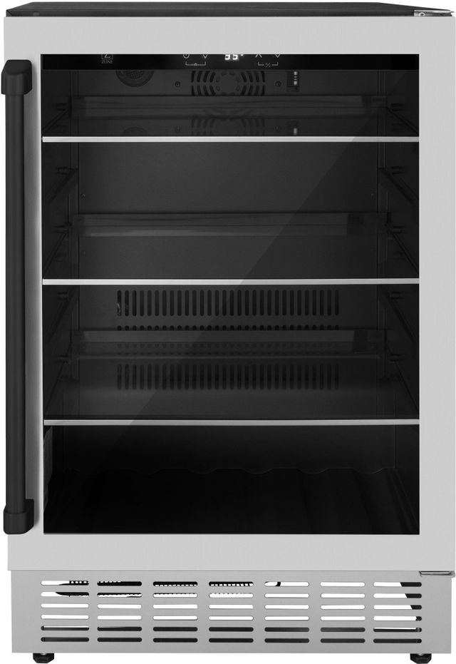 ZLINE Autograph Edition 24" Stainless Steel/Matte Black Freestanding Beverage Center 