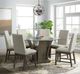 Elements International Dapper Glass Top Round Dining Table with Gray Base-3