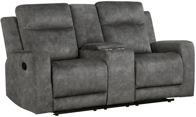 Homelegance® Muncie Brownish Gray Double Manual Reclining Loveseat with Center Console-0