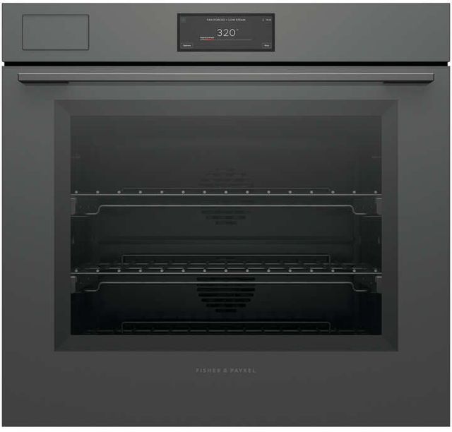 Fisher & Paykel Series 11 Minimalist 30" Grey Glass Steam Assist Wall Oven with Self-Cleaning-0