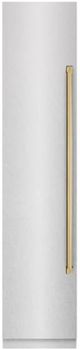 ZLINE Autograph Edition 18 in. 8.6 Cu. Ft. Left Hinge Column Freezer in Satin Stainless Steel with Graphite Gray Interior and Polished Gold Accents-0
