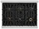 ZLINE Autograph Edition 36" Stainless Steel Gas Rangetop with 6 Burners, Porcelain Cooktop and Matte Black Accents-1