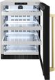 ZLINE Autograph Edition Touchstone 5.2 Cu. Ft. Stainless Steel Beverage Center with Black Stainless Steel Glass Door and Champagne Bronze Handle-1
