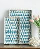 A & B Home Pearl Blue/White Mosaic Pattern Decorative Rectangular Tray-4