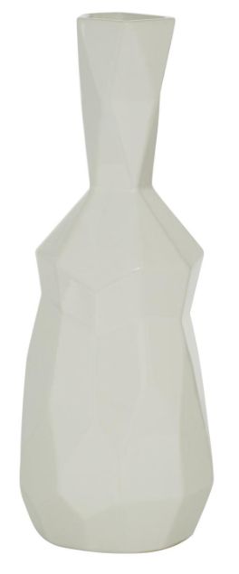 Deco Marche White Ceramic Geometric Vase-0