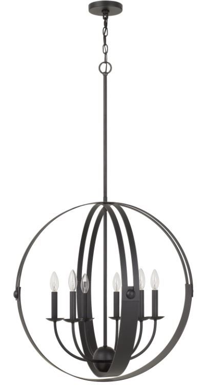 Cal® Lighting & Accessories Valais Matte Black Chandelier-0