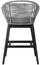 Armen Living Tutti Frutti Black/Gray Fabric/Rope/Wood Outdoor Bar Stool-5