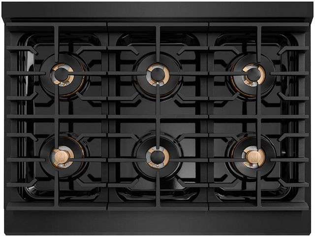 ZLINE Paramount 36" Black Stainless Steel Gas Rangetop with Polished Gold Accents-1