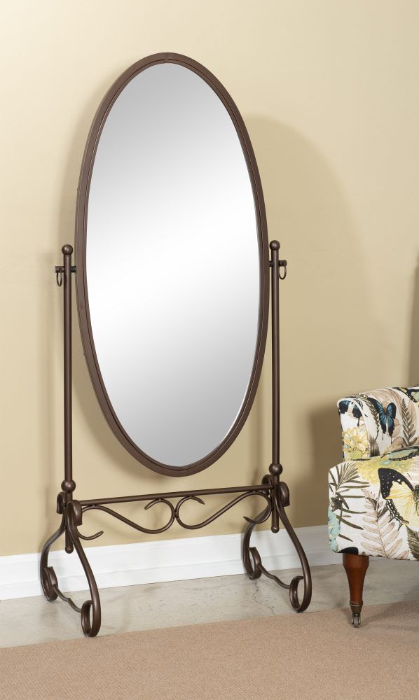 Linon Clarisse Antique Brown Metal Mirror-4