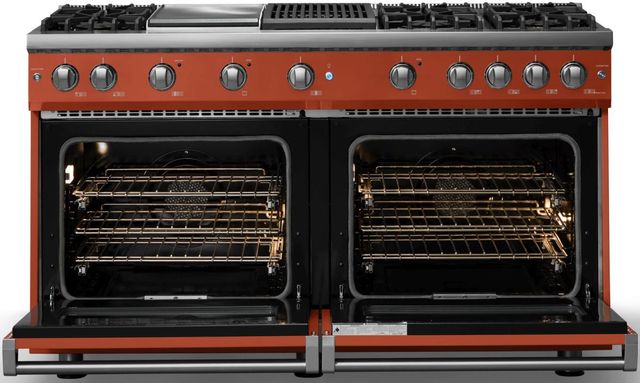 Viking® 5 Series 60" Spiced Cider Pro Style Gas (LP) Range with Polished Chrome Trim-1