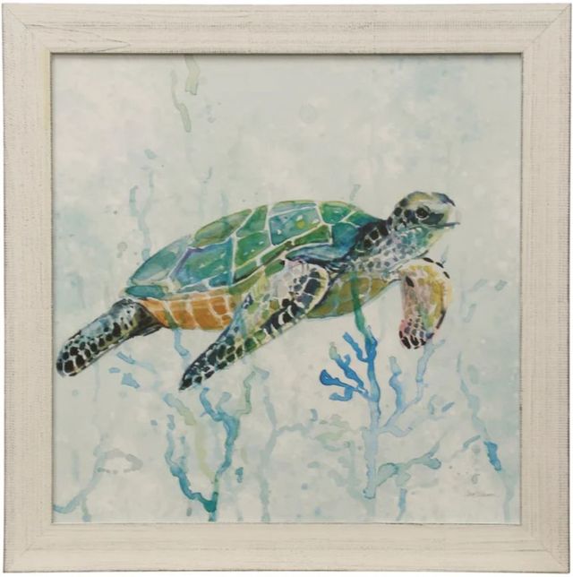 Stylecraft Sea Turtle Swim I Beige/Blue/Green Wall Art-0