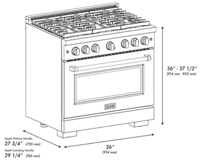 ZLINE Autograph Edition 36" Satin Stainless Steel Pro Style Gas Range with White Matte Door and Matte Black Accents-2