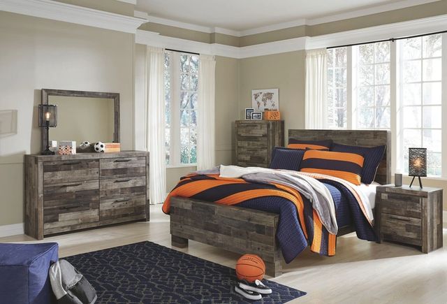 Benchcraft® Derekson Multi Gray Queen Panel Bed-3