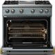 Viking® 5 Series 36" Novembery Sky Pro Style Gas (NG) Range with Brushed Brass Trim-1