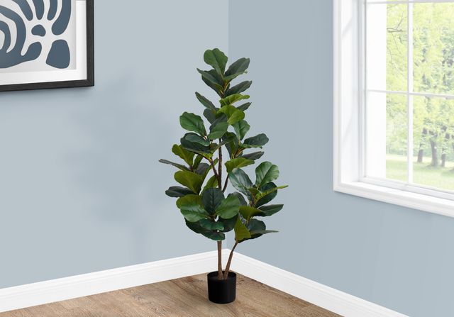 Monarch Specialties Inc. 49" Green/Black Artificial Potted Fiddle Tree-3