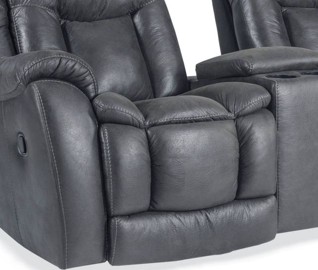 HomeStretch Renegade Grey Rocking Reclining Console Loveseat-1