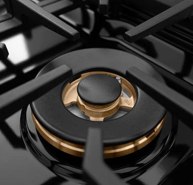 ZLINE Autograph Edition Paramount 30" 4.2 Cu. Ft. Satin Stainless Steel Gas Range with 4 Burner DuoPro™ Cooktop, Convection Gas Oven, White Matte Door and Champagne Bronze Accents-3