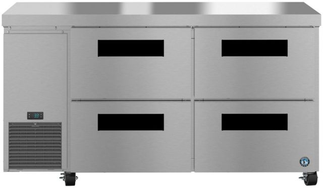 Hoshizaki Steelheart® 60" 17.22 Cu. Ft. Stainless Steel Two Section Undercounter Side Mount Refrigerator with Stainless Drawers-0