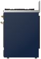 Ilve® Majestic III 30" Midnight Blue Pro Style Dual Fuel Liquid Propane Range with 5 Black Brass Burners and Brass Trim-2