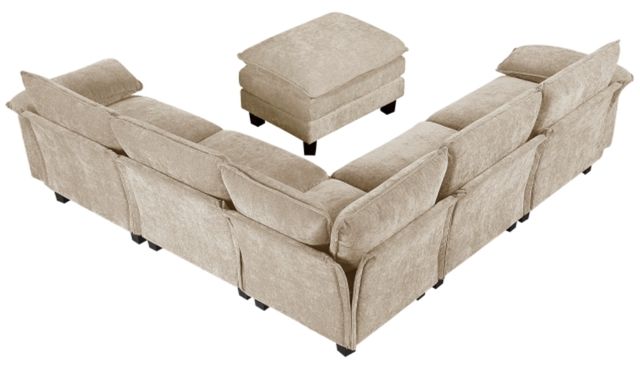 Homelegance® Dublin 6-Piece Taupe Modular Sectional with Ottoman-3