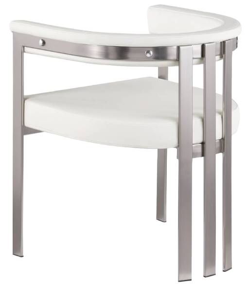 Meridian Furniture Marcello Brushed Cream/Brushed Chrome Velvet Dining Chair-3
