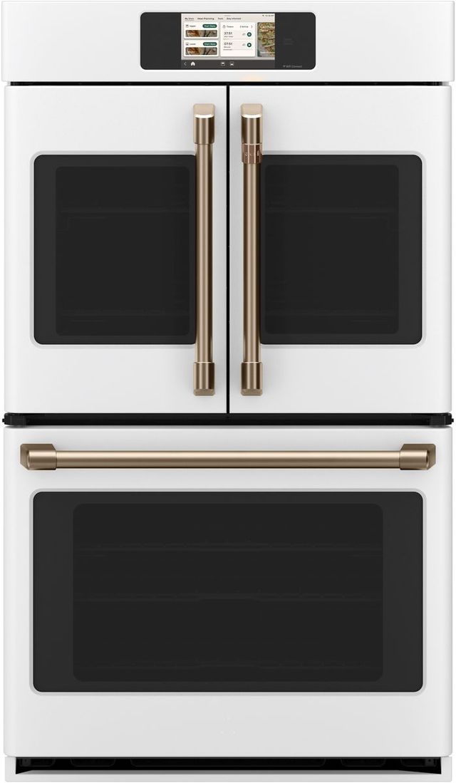 Café™ Professional Series 30” Matte White Smart Double Electric Wall Oven with French Doors-0