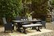Signature Design by Ashley® Beachcroft Black/Light Gray Aluminum/Fabric/Resin Outdoor Bench-4