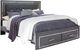 Signature Design by Ashley® Lodanna 4-Piece Gray King Panel Bed with 2 Storage Drawers with Mirrored Dresser and Chest Set-1