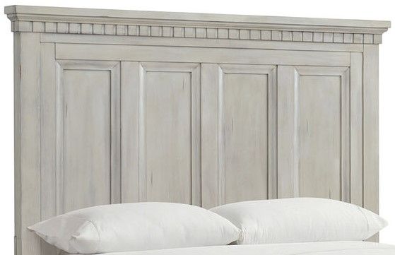 Elements International McCoy Antique White Queen Panel Storage Bed-2
