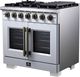 FORNO® Capriasca Series Alta Qualita 36" White Pro Style Gas Range-2