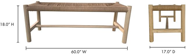 Moe's Home Collection Hawthorn Natural Large Bench-2