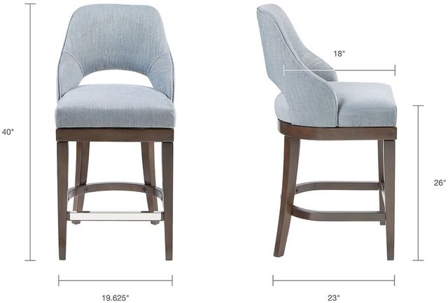 Olliix by Madison Park Blue Jillian Counter Stool with Swivel Seat-2