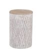 Bassett Mirror Lorenzo Brown Accent Table with White Wash Base-0